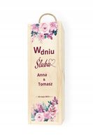 Skrzynka na wino PREZENT ŚLUBNY z grawerem drewno