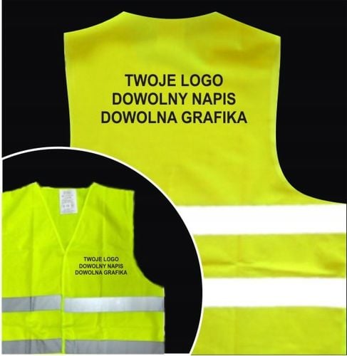 KAMIZELKI ODBLASKOWE z nadrukiem LOGO TEKSTEM na Arena.pl