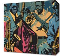 Obraz 40x40cm Jazzmani w Gazie