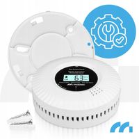 CZUJNIK CZADU I DYMU DETEKTOR TLENKU WĘGLA CERTYFIKOWANY ALARM 2w1 LCD