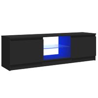 Szafka pod TV z oświetleniem LED, czarna, 120 x 30 x 36 cm