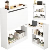 REGAŁ BIAŁY Z ROZKŁADANYM BLATEM SZAFKA PÓŁKA STÓŁ NA LAPTOPA