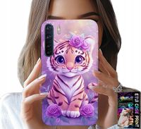 ETUI DO OPPO A91 - SŁODKI TYGRYSEK NA RÓŻOWYM TLE + SZKŁO