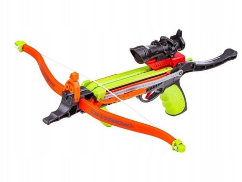 Kusza Łuk Dla Dzieci z Celownikiem LASER Kołczan Tarcza Strzały Przyssawki na Arena.pl
