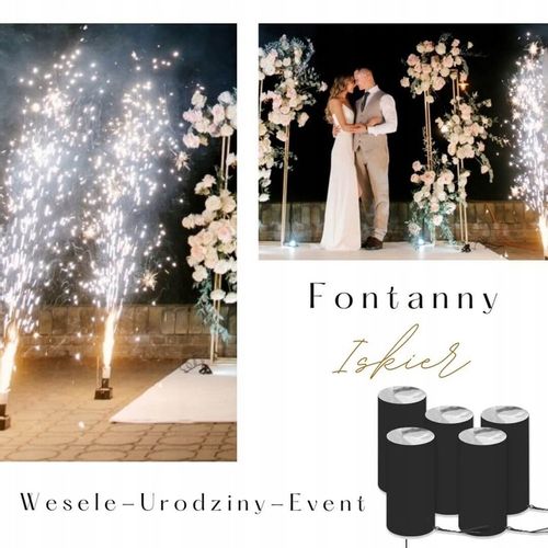 Zestaw 5 fontann Iskier 3 metry 30 sek - DJ, Wesele, Pierwszy taniec, Tort na Arena.pl