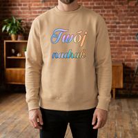 Bluza crewneck piaskowa z Twoim nadrukiem XS