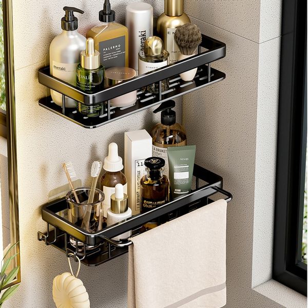 PÓŁKA Metalowa PRYSZNICOWA Czarna LOFT Podwójna 2x zdjęcie 10