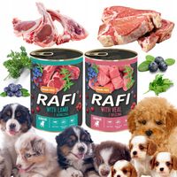 Karma mokra dla szczeniaka Rafi Junior Dolina Noteci mix smaków 400g 16 szt