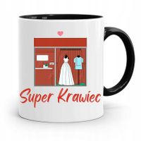 Kubek Czarny Dla Krawca Super Krawiec Prezent Z Nadrukiem Ze Zdjęciem