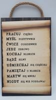 tabliczka/obraz do zawieszenia 20 x 30 pracuj...myśl...ćwicz...