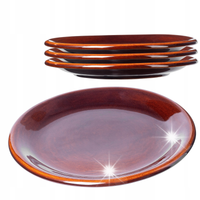 TALERZ OBIADOWY PŁYTKI 24 cm ZESTAW TALERZY 4 szt KOMPLET CERAMIKA KAMIONKA