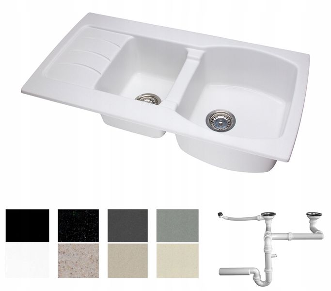 ZLEW ZLEWOZMYWAK GRANIT 8 kolorów 95x50 + SYFON zdjęcie 1