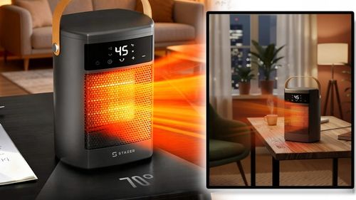 Termowentylator farelka nagrzewnica elektryczna cichy grzejnik timer pilot na Arena.pl