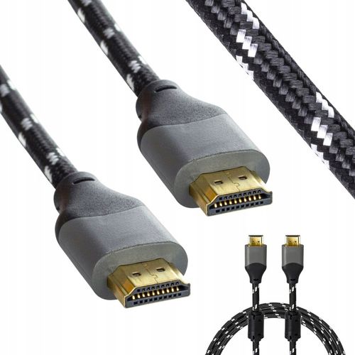 KABEL HDMI - HDMI MOCNY GRUBY PRZEWÓD 2.0 HIGH SPEED 4K UHD 3D 48 BIT TV 3M na Arena.pl