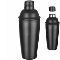 shaker barmański 3 częściowy do drinków i koktajli cobbler 0.8 l - czarny