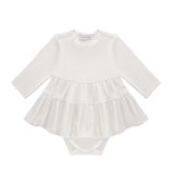 Body z sukienką ecru z przeszyciami  86