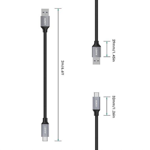 AUKEY CB-CD3 szybki kabel Quick Charge USB C-USB 3.0 | 2m na Arena.pl