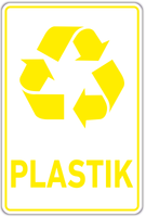 PLASTIK  - Naklejka na kosz segregacja śmieci odpadów 30 cm