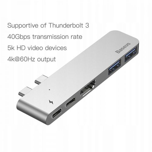 BASEUS B0G ADAPTER TYPE-C TO MULTI PORT 5IN1 SPACE GRAY na Arena.pl