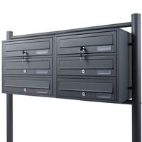 SKRZYNKA LOKATORSKA 6 KOMÓR 2X3 GRAFIT STAL NIERDZEWNA ZEWNĘTRZNA