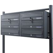 SKRZYNKA LOKATORSKA 6 KOMÓR 2X3 GRAFIT STAL NIERDZEWNA ZEWNĘTRZNA