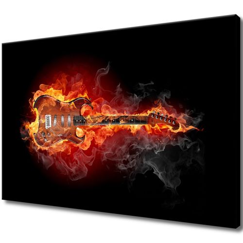 Obraz Do Kuchni 90X60 Płonąca Gitara na Arena.pl