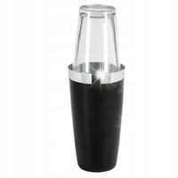 BAREQ Boston Shaker 0,8l +szkło winylowy retro PROFESSIONAL BLACK czarny