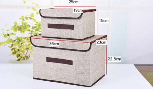 Pudełko pojemnik pojemny do przechowywania rzep komplet 2 sztuk jasny brąz na Arena.pl