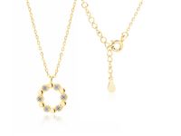 Pozłacany srebrny naszyjnik gwiazd celebrytka kółeczko kółko białe cyrkonie srebro 925 Z1352NG_W