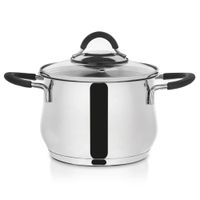 Garnek stalowy ze szklaną pokrywką DALIE 16 cm, 2,4 l