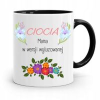 Kubek Czarny Prezent Dla Cioci Wersja Wyluzowana Z Nadrukiem Ze Zdjęciem