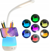 LAMPKA BIURKOWA LED Bezprzewodowa RGB ORGANIZER na Długopisy Kredki Ołówki