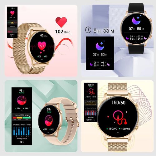 SMARTWATCH ZEGAREK DAMSKI POLSKIE MENU ROZMOWY ZDROWIE SPORT AMOLED 4 PASKI na Arena.pl