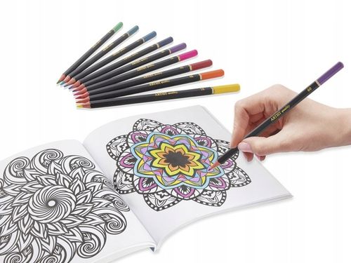 KREDKI OŁÓWKOWE PROFESJONALNE MIĘKKIE ZESTAW DO RYSOWANIA KREDEK 46 KOL na Arena.pl