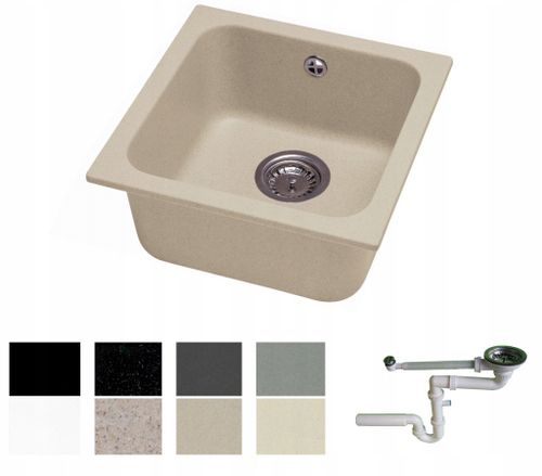 ZLEW ZLEWOZMYWAK GRANIT 8 kolorów 40x40 + SYFON na Arena.pl