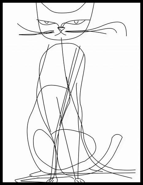 Plakat 50x65cm Kot Linijny zdjęcie 2