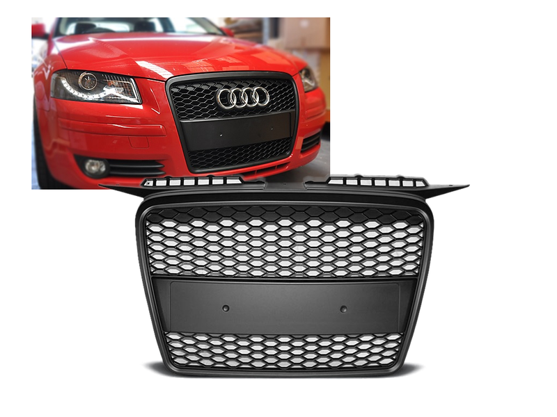 Grill AUDI A3 8P RS-TYPE 05-08 MATT BLACK zdjęcie 3
