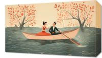 Obraz 50x30cm Romantyczna Eskapada po Rzece