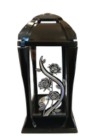 kapliczka nowoczesna czarna z srebrnymi dodatkami 30 cm