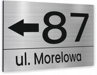 TABLICZKA 20x15 tablica adresowa NUMER DOMU strzałka