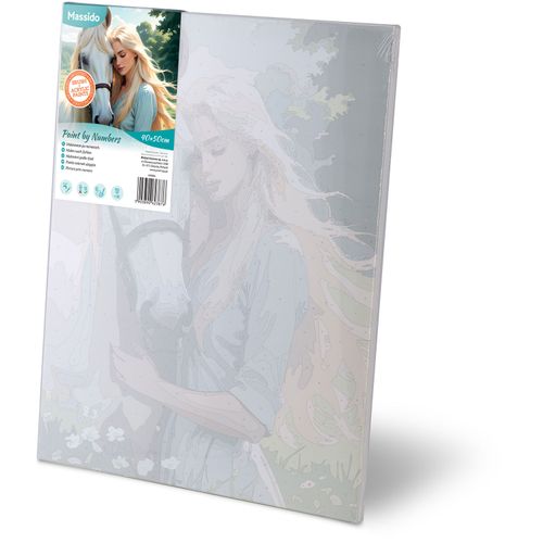 Obraz do malowania po numerach 40x50 cm Massido Portret kobiety z koniem na Arena.pl