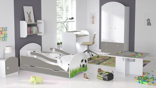 Łóżko dziecięce LEO 180x80 biało-szare na Arena.pl