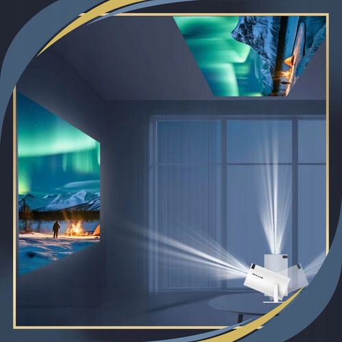 PROJEKTOR RZUTNIK 4K OBROTOWY Z GŁOŚNIKIEM PRZENOŚNY LED ANDROID WIFI na Arena.pl