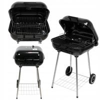 PRZENOŚNY GRILL OGRODOWY WĘGLOWY Z WĘDZARNIĄ, RUSZT 45*40CM 99904 LUND