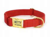 Obroża Dla Psa Skórzana z Grawerem r. S Czerwony