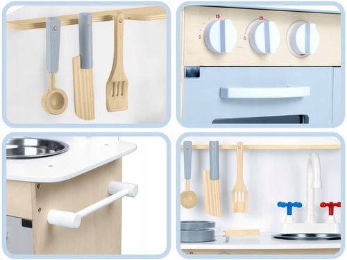 Ricokids Drewniana duża kuchnia interaktywna dla dzieci + akcesoria na Arena.pl