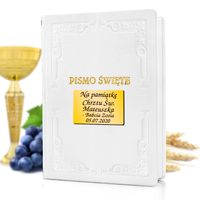 PISMO ŚWIĘTE BIBLIA PREZENT na Komunię  Pamiątka I Komunii Św. + Dedykacja