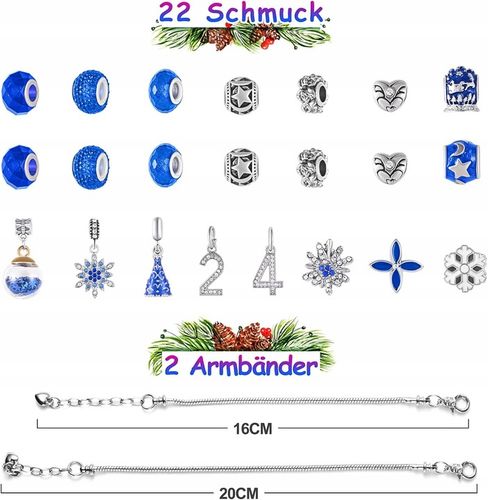 KALENDARZ ADWENTOWY CHARMS BIŻUTERIA DIY DO BRANSOLETEK PREZENT DLA DZIECI na Arena.pl