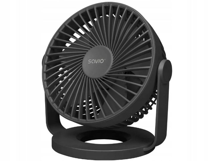 Wentylator biurkowy SAVIO z akumulatorem USB-C, czarny, zdjęcie 3