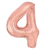 Balon foliowy cyfra 4 różowe złoto 70 cm